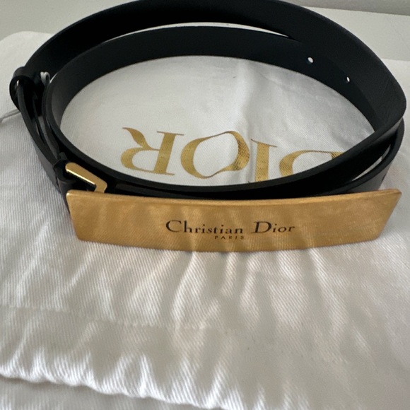 Dior Black Leather Icon Belt 85 CM main image 4